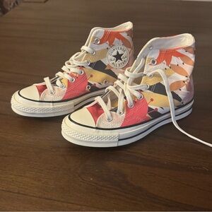 NWOT Converse High-Top Sneakers with Colorful Design